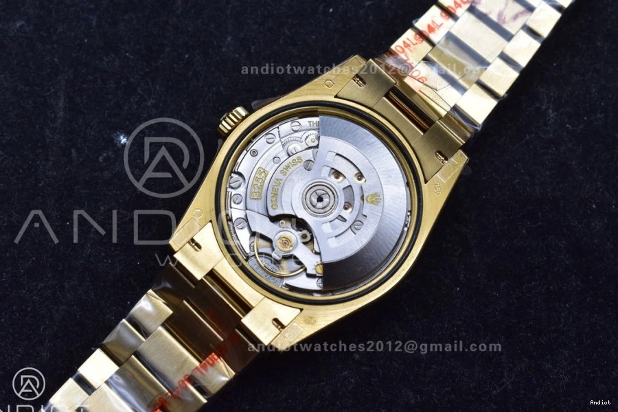 Diamond 904L QF with on vr3255 Dial (Gain Bracelet V5 YG Gold 36 Best Weight) DayDate Edition Steel President Stick 0425